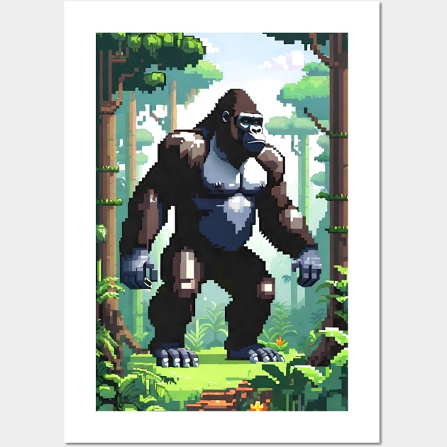 Pixel Art - Gorilla Wall Art by Voodoo Production